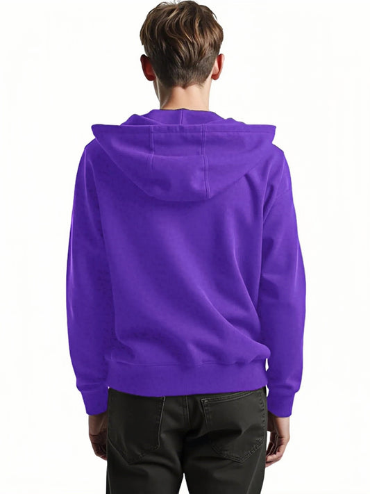 Men's Purple Full Zip Fleece Hoodie