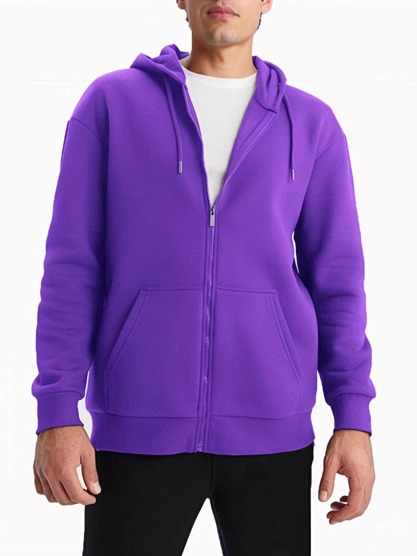 Men's Purple Full Zip Fleece Hoodie