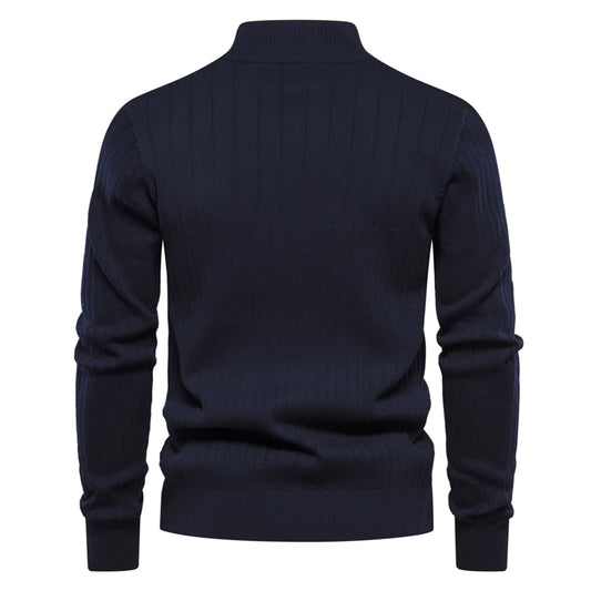 Men’s Stand Collar Half-Zip Sweater