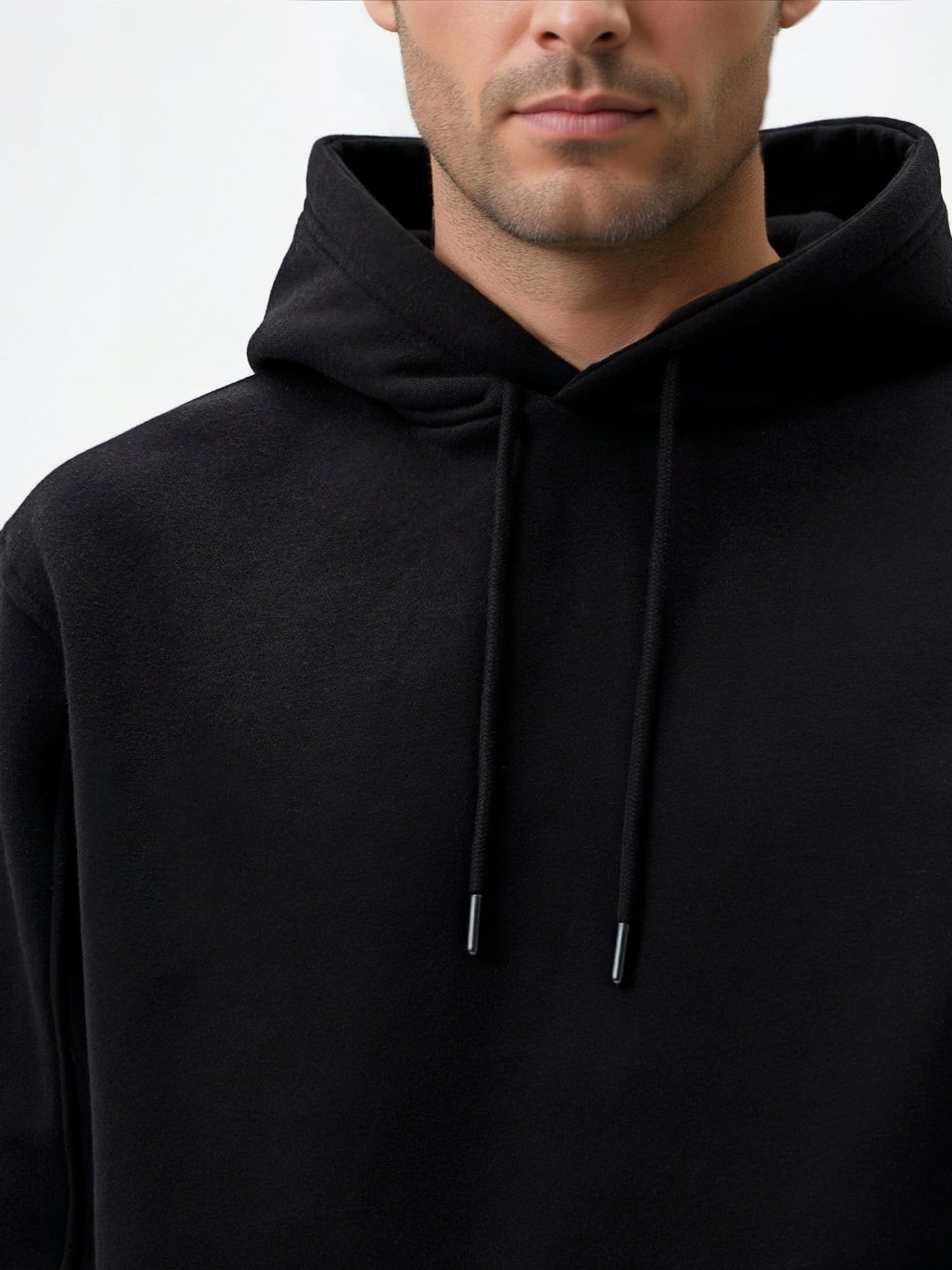 Men's Black Fleece Pullover Hoodies