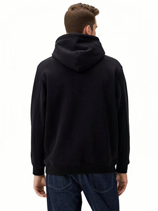 Men's Black Fleece Pullover Hoodies
