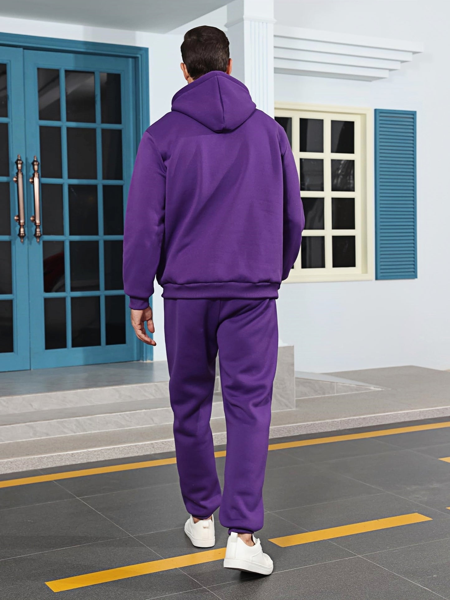 Men’s Quarter Zip Hoodie and Jogger Sweatpants Set