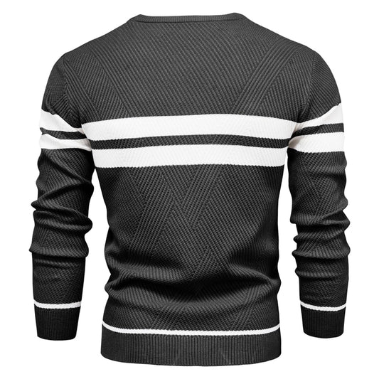 Men’s Striped Crewneck Knit Sweater
