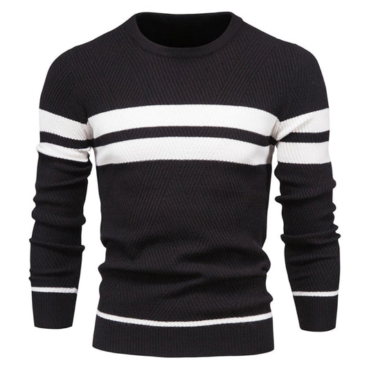 Men’s Striped Crewneck Knit Sweater