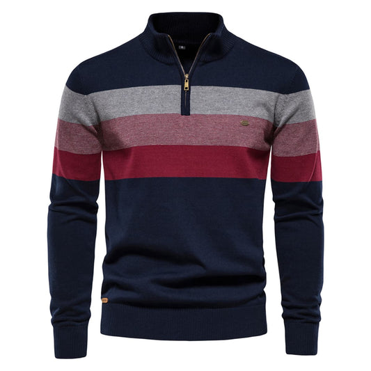 Men’s Quarter-Zip Pullover Knit Sweater