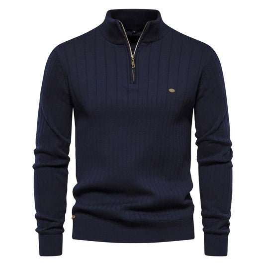 Men’s Stand Collar Half-Zip Sweater