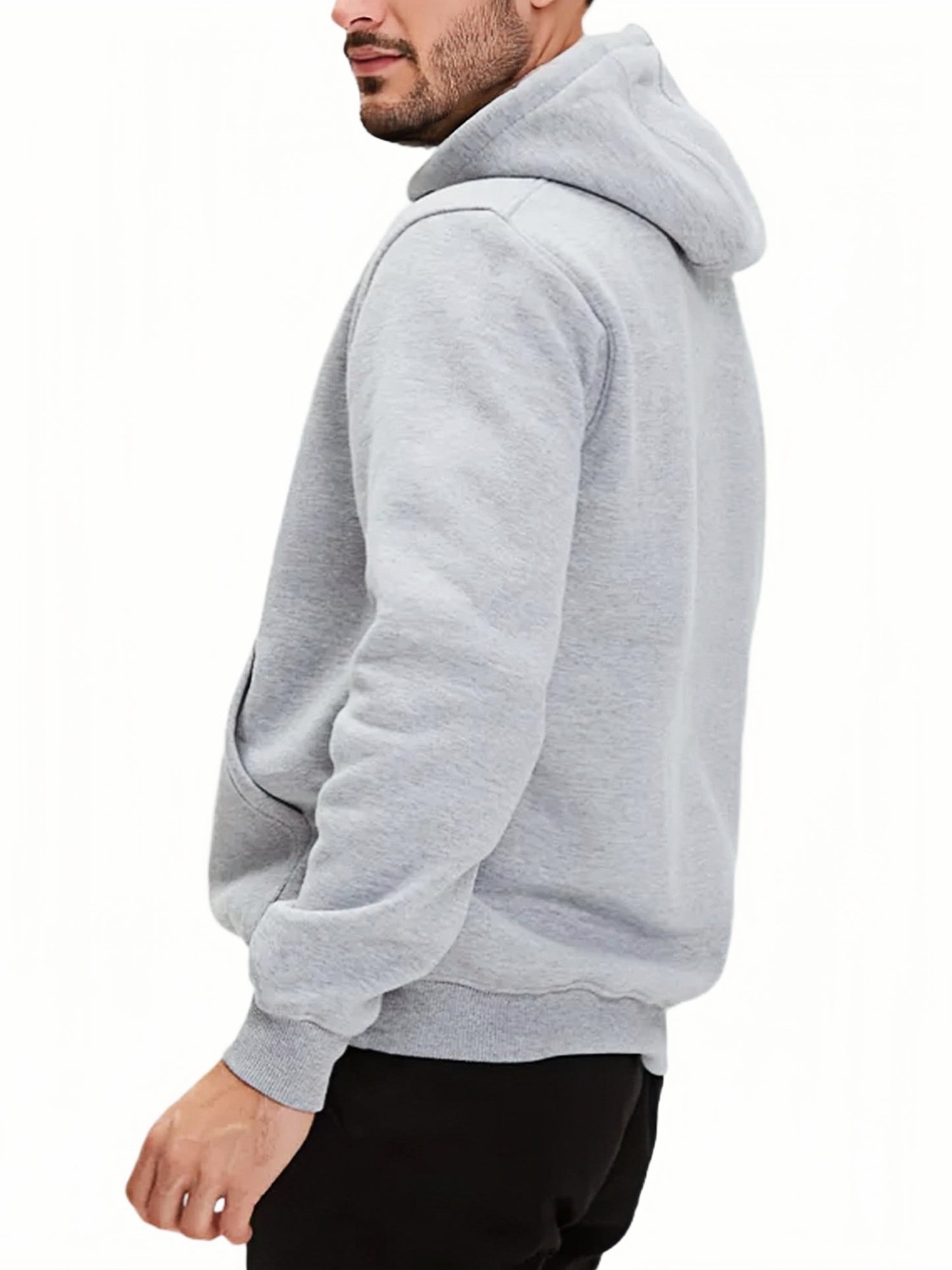 Men's Grey Fleece Pullover Hoodies
