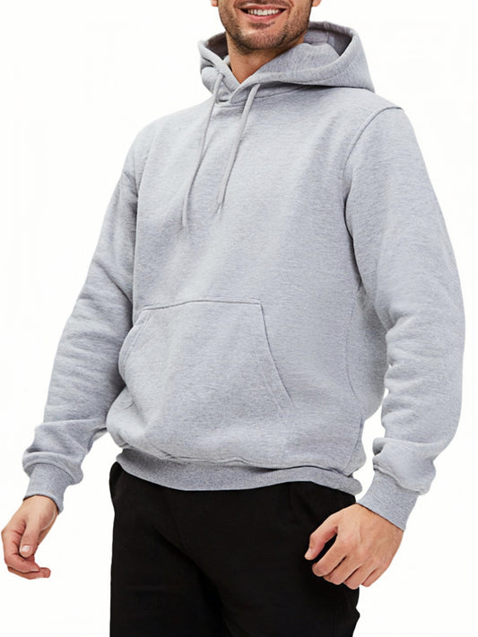 Men's Grey Fleece Pullover Hoodies